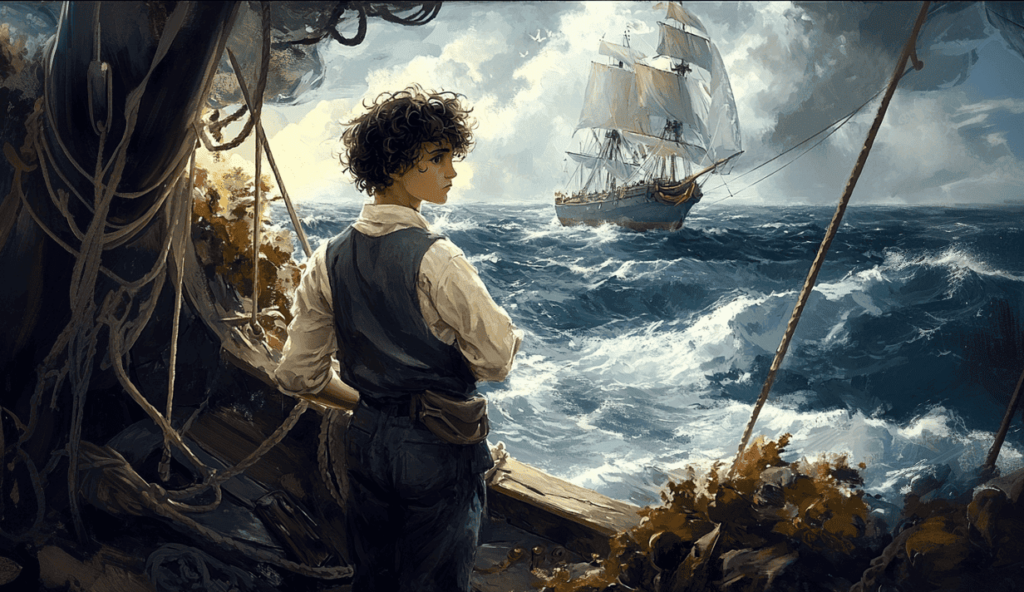 boy and frigate